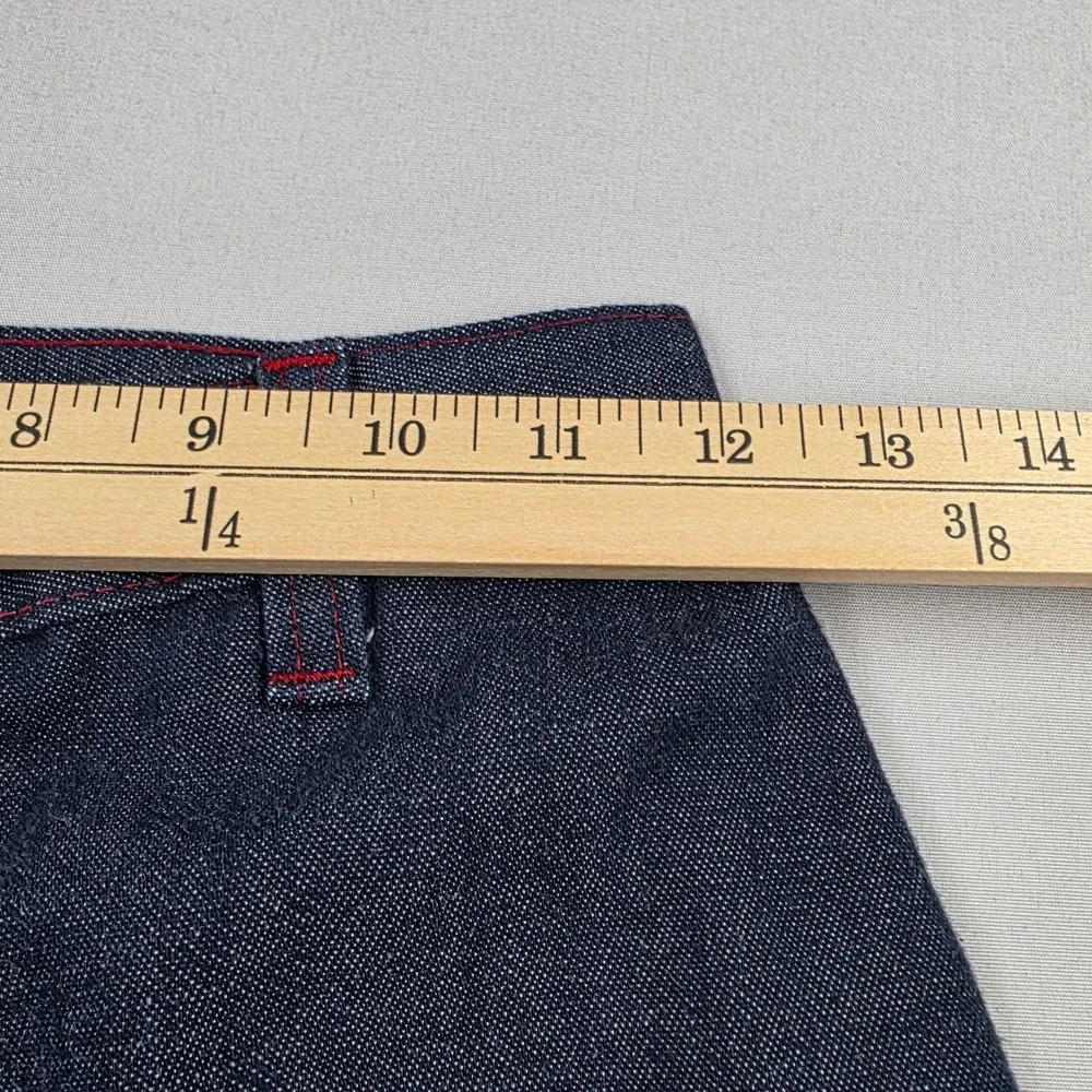 Vintage JC Penney Roller Disco Denim Jeans Dark Wash Red Stitching Girls 14